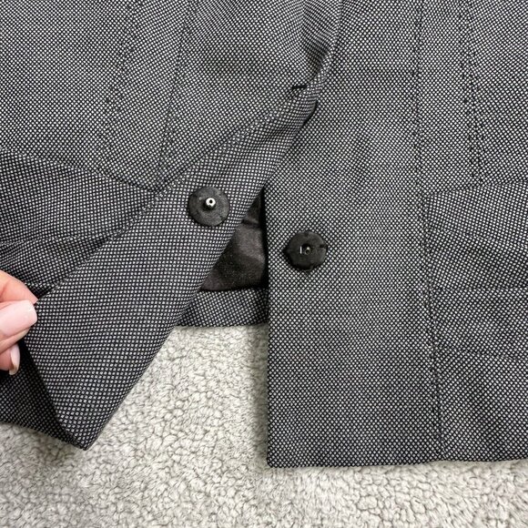 Elie Tahari Women's Pant Suit Jacket Wool Blend 4 Snap Cuff Sleeve Size 4 Gray - Picture 3 of 10